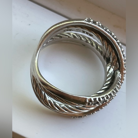DAVID YURMAN Diamond Crossover Cable X Ring - Picture 13 of 17